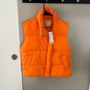 Urban Outfitters BDG Orange Cropped Puffer Vest NWT